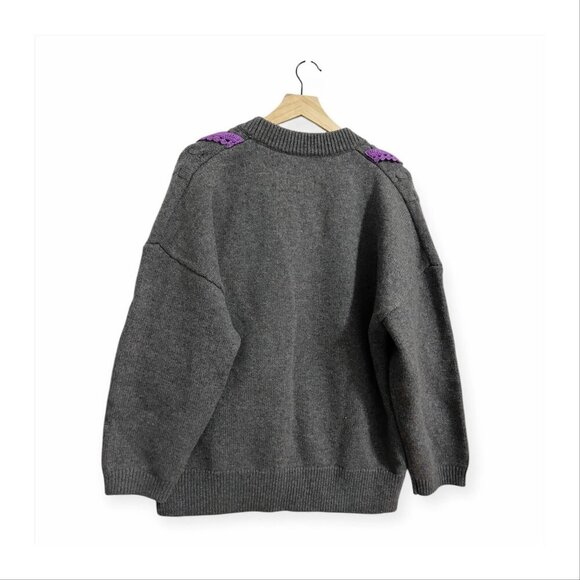 ESSENTIEL ANTWERP Elk Oversized Wool Cardigan, Size M, Gray, New with tag, - Picture 4 of 15